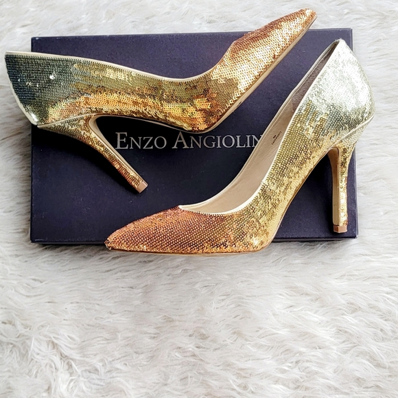 Ombre Gold Sequin Heels - Picture 2 of 7